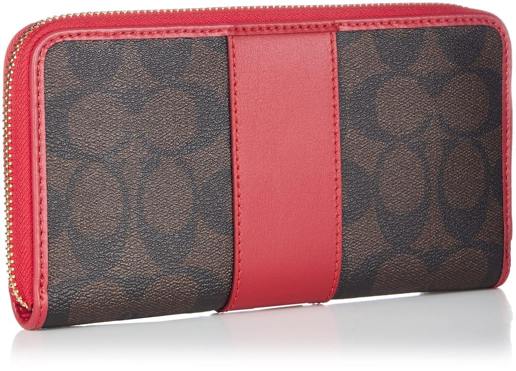 Длинный кошелек с ПВХ-покрытием 54630 [Coach] холст/кожа женский Im/коричневый TrueRed [item]