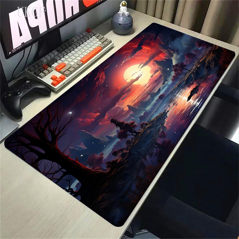 900x400 HD Print Rubber Mouse Pad Landscape Mountain Sunset Cartoon Mouse Pad XXL Extended Mouse Pad Pc Computer Non-slip Carpet