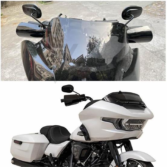 Club Style Handlebar Handguards Upgrade Bracket Compatible With Harley Touring Road Glide Electra Glide Road King CVO/SE, Softail Street Bob FXBB 114