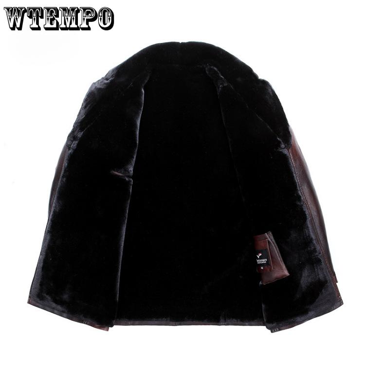 Зимняя мужская зимняя куртка из искусственного меха One с лацканами, мужская деловая кожаная куртка