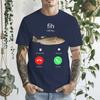 Unisexs T Shirt Fish Calling Funny Fishing Graphic Tee Angler Phone Humor Fisherunisex Gift Crew Neck Tee Fishing Fan Casual Short Top