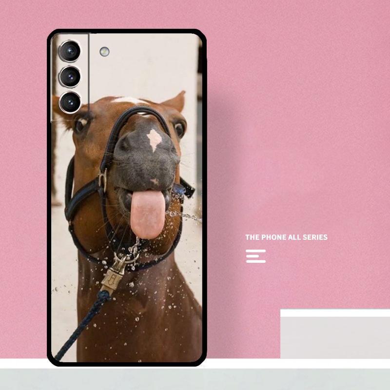 Смешной чехол с животным-лошадью для Samsung Galaxy S23 Ultra S20 FE S21 FE Note 10 20 S8 S9 S10 Plus S22 Ultra