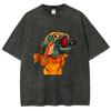 Funny Fish T Shirts Unisex Washed Tees Men Women Short Sleeve T-shirts Cotton T-shirt Streetwear Harajuku Graphic T Shirts
