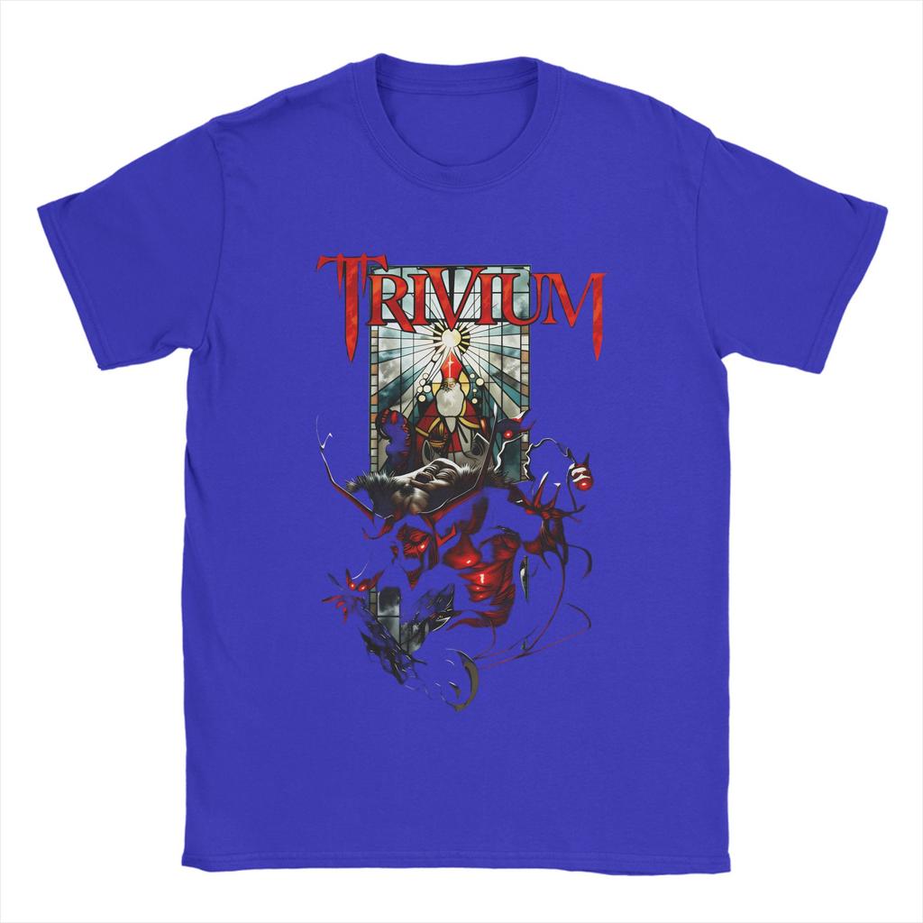 Vtg Trivium Band Men T Shirts Fashion Tees Short Sleeve Round Collar TShirt 100 Cotton Printing Clothing