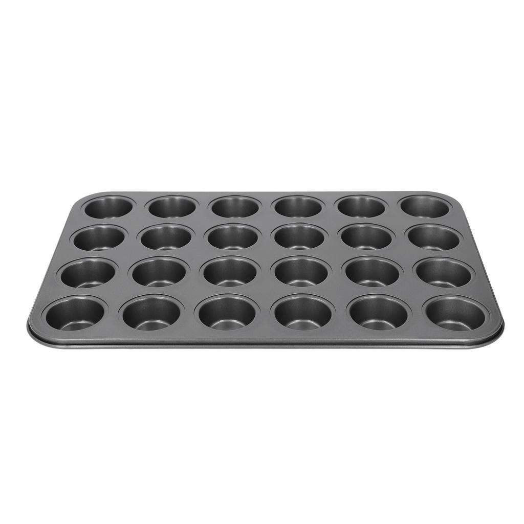 24 Cup Muffin Pan Nonstick Carbon Steel Small Round Pancake Cupcake Baking Tray for Home Kitchen