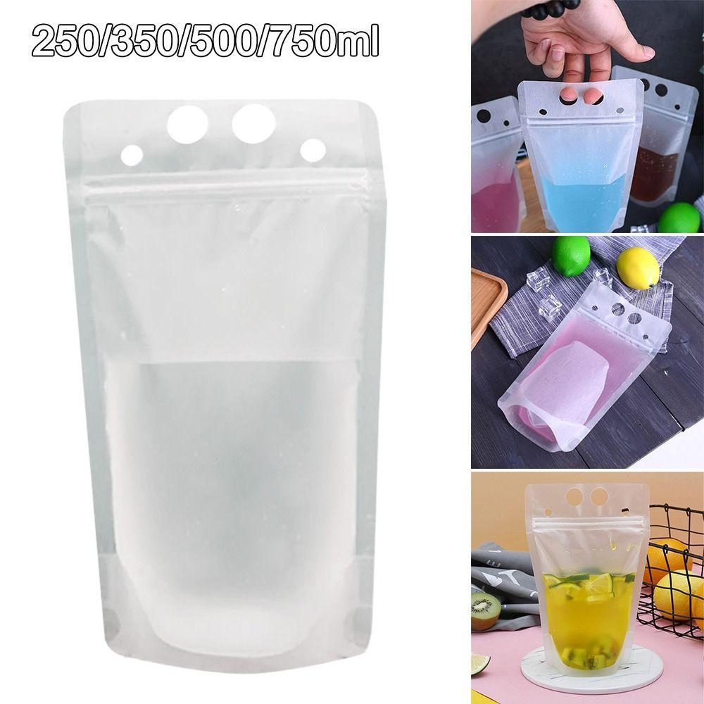 50Pcs Disposable Seal Pouches Frosted Smoothie Bags New Juice Drinking Bags