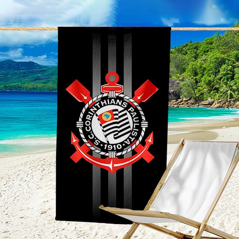 Пляжное полотенце с принтом герба спортивного футбольного клуба, супермягкое из микрофибры, идеальный подарок на день рождения, для бассейна, пляжа, путешествий, для семьи и друзей