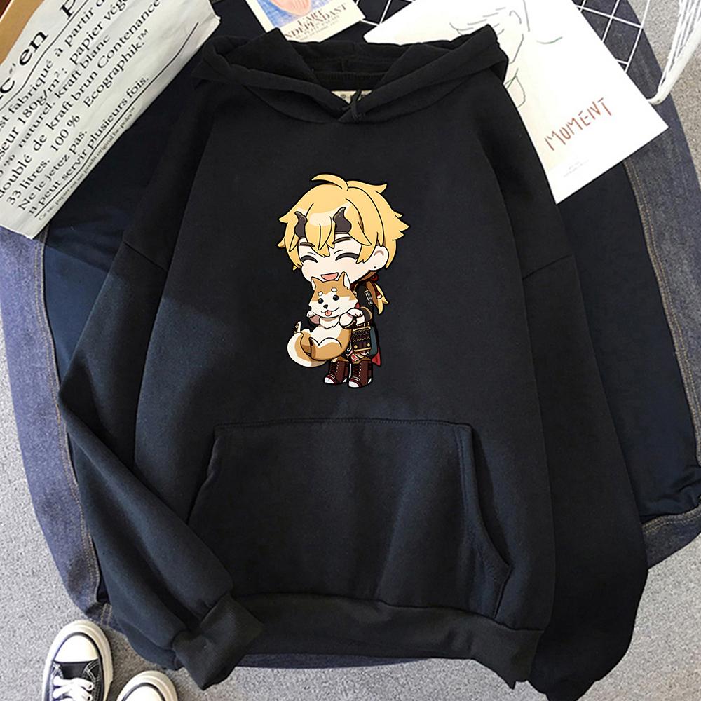 Толстовки Genshin Impact Thoma унисекс, зимние повседневные толстовки с рисунком Kawaii для мужчин/женщин, Harajuku, забавные толстовки с героями мультфильмов Kawaii, аниме Y2k