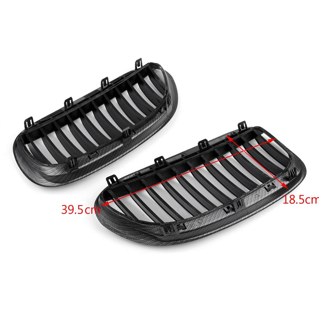 Front Kidney Grille Carbon For BMW E63/E64 M6 2004-2010 2 Door Convertible Coupe