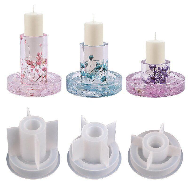 1PC DIY Candle Holder Mould Mold Candlestick Casting Silicone Mould Home Decoration Crafts