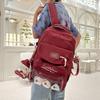 Fresh and Lovely Contrast Large Capacity Multi Compartment Leisure Joker Junior and Senior High School Students Backpack.