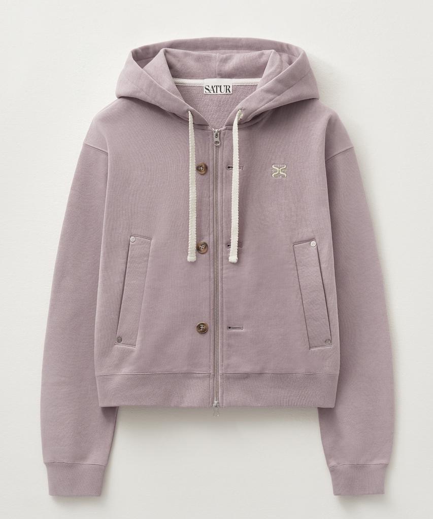 Худи на молнии Satur Theo Cotton All Day, фиолетовое (Тип А)