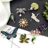Creative Retro Animal Plant Crystal Brooch Pin For Women Lady Crystal Elegant Casual Corsage Exquisite Wedding Party Brooches