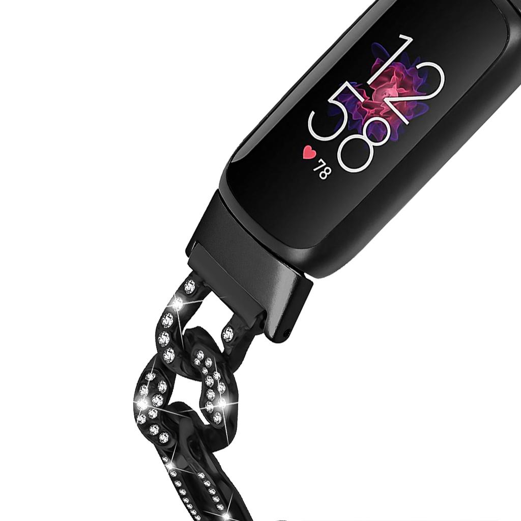 Для Fitbit Luxe Ремешок для часов с украшением из стразов Металлический ремешок из цинкового сплава