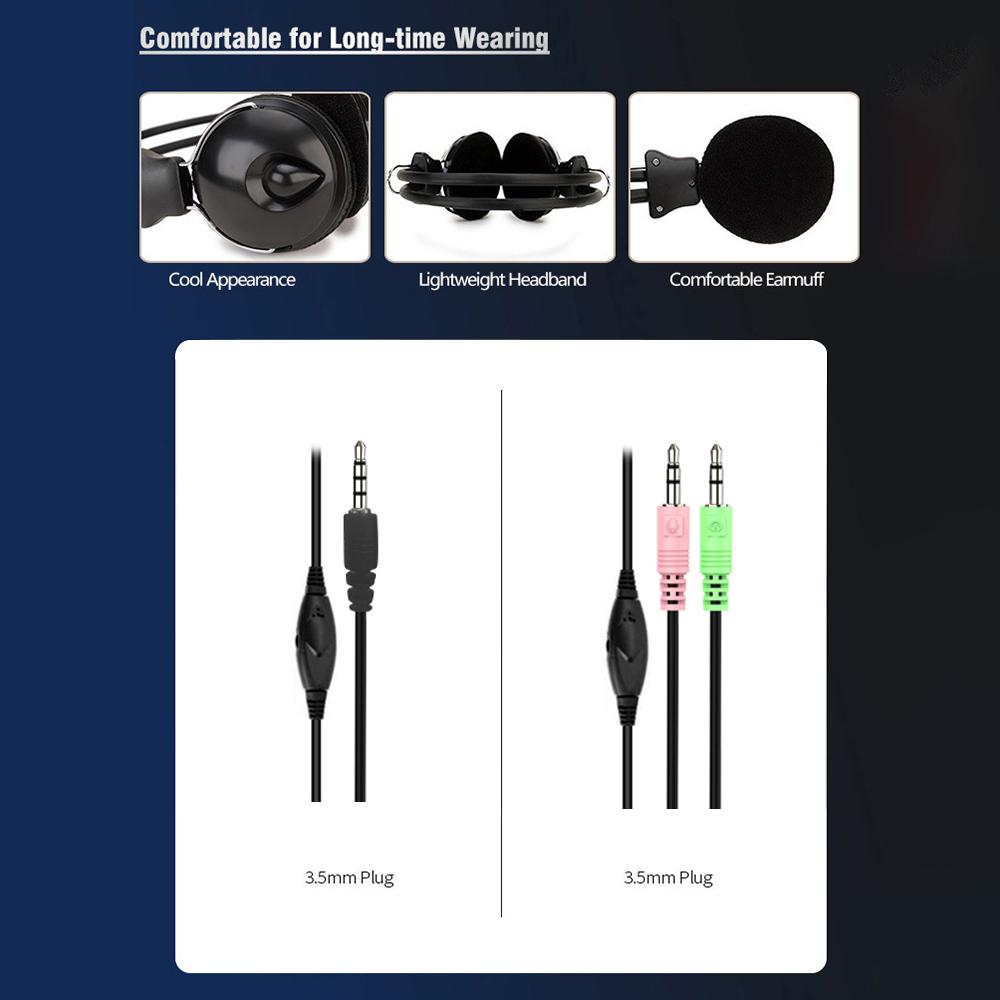 3,5 мм проводные наушники со звуком Hd, гарнитура, бас, Hi-Fi, музыкальный стереомикрофон, наушники, регулируемая гарнитура для ПК, Mp3-телефона