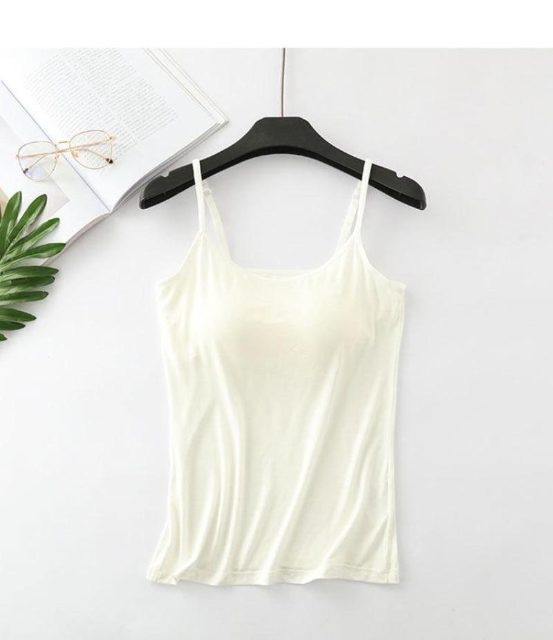 2025 New Modal Female Large Size No Steel Ring Integrated Five-finger Chest Pad Camisole Bottoming Shirt Slim Multicolor