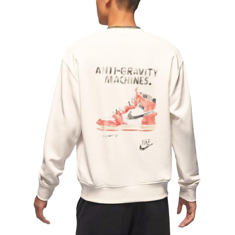 Jordan MJ FLC CREW GCEL Свитшоты Мужские Белые С круглым вырезом Умеренный Обычный HF1118-133