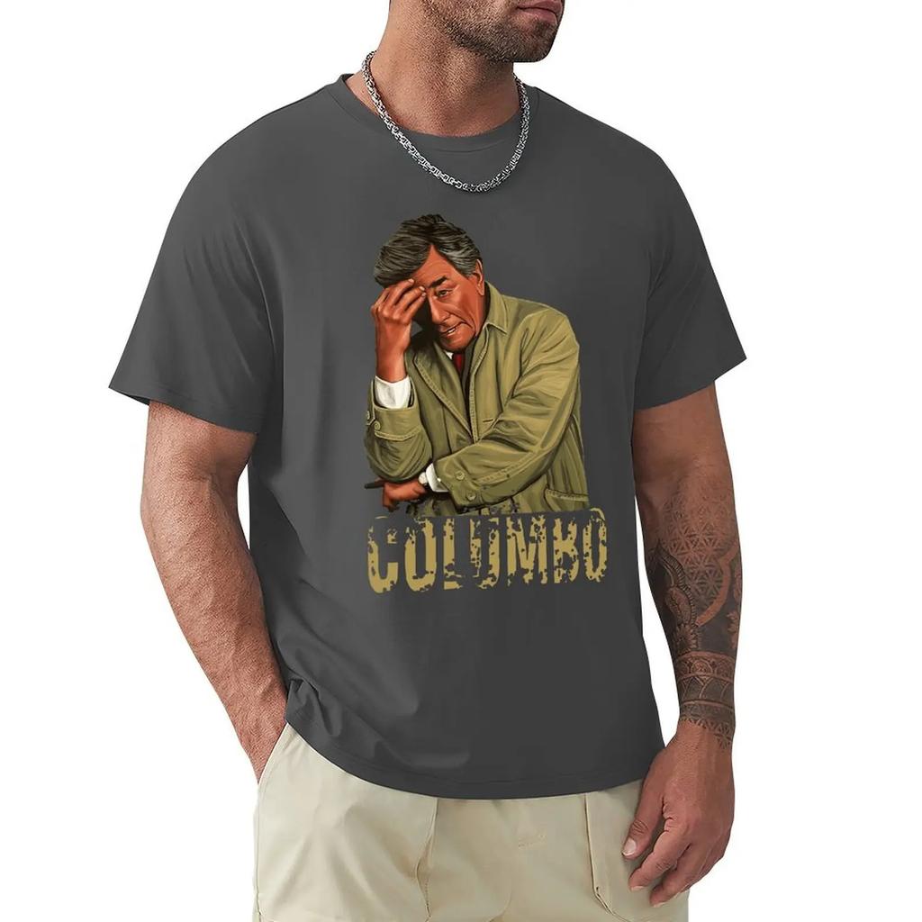 Футболка Columbo Retro Peter Falk Футболка Harajuku с коротким рукавом Футболка с графикой из 100% хлопка