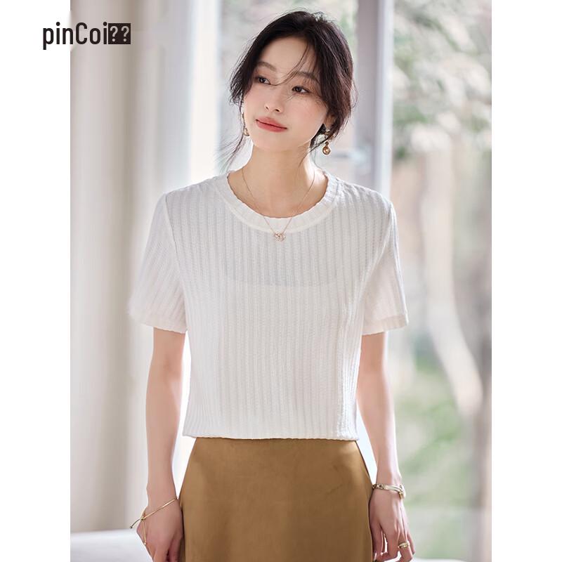Женская футболка с текстурой, с коротким рукавом