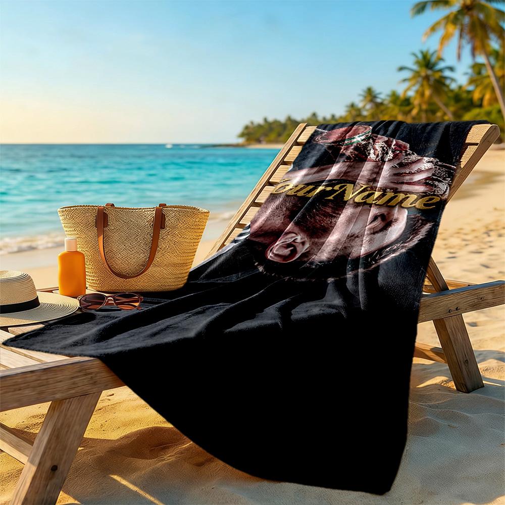 Messi Customizable Name Beach Towel Soft Durable Quick-Dry For Beach Bathroom Outdoor Swimming Pool Camping Picnic Yoga Diving Vacation Accessories