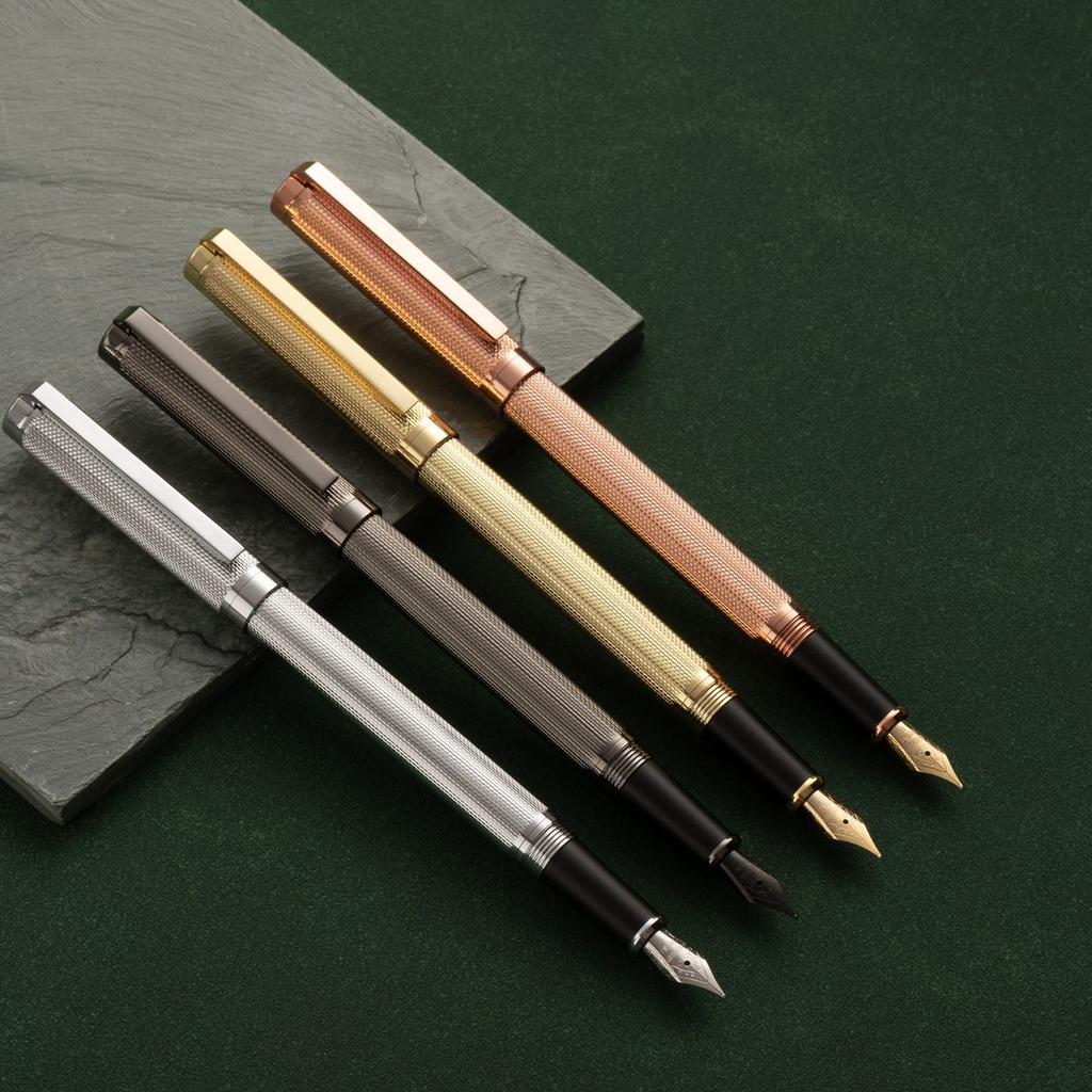 Luxury Metal Brass Carved 26 Nib Fountain Pen for Adults Calligraphy Practice Ink Cartridge