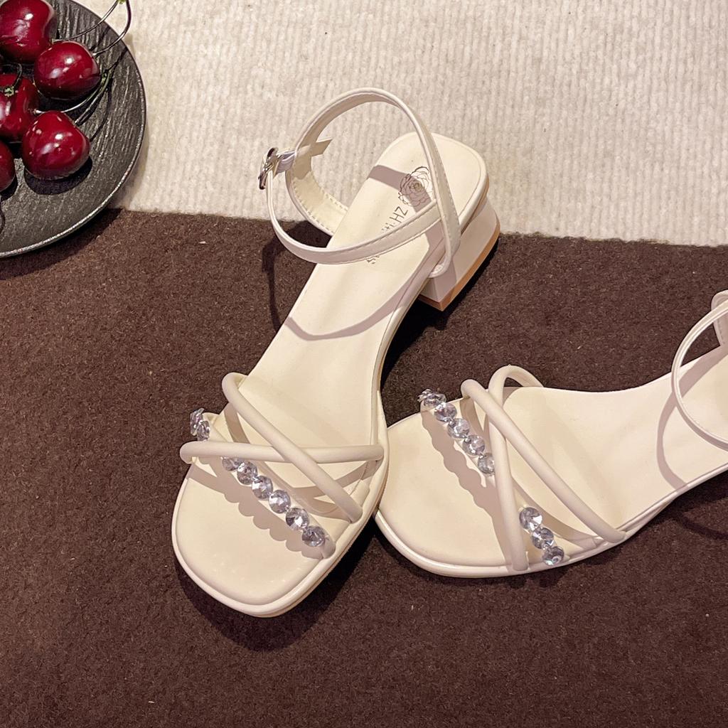 2025 НОВЫЕ Сандалии для Женщин Женская Весенне-Летняя Мода Кожаные Сандалии с Открытым Носком Сандалии на Ремешках для Женщин