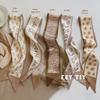 Korean-Style Khaki Nude Silk Headband and Scarf for Women