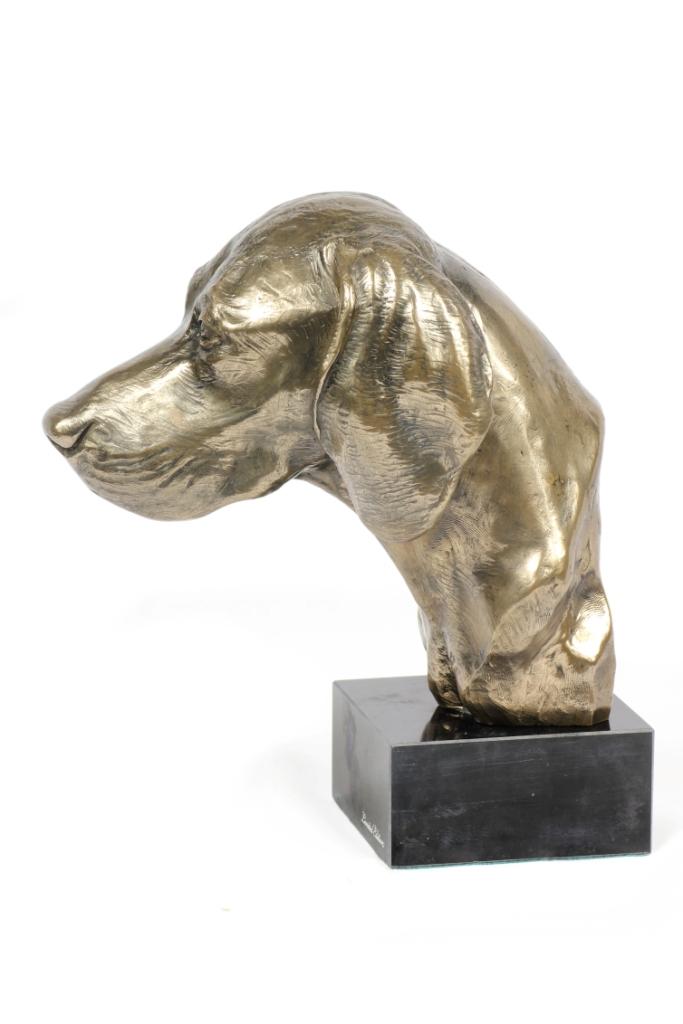 Weimaraner, Grey Ghost - Dog statue, bust on stone base, sculpture, trophy for dog show by Art-Dog brand