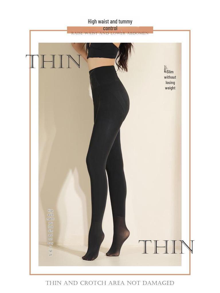 Колготки Flower Fairy Warm Nude Plus Velvet Open Crotch - Леггинсы большого размера для осени и зимы