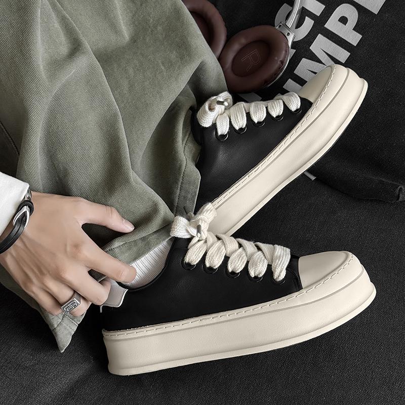 Мода Мужской Роскошный Бренд Мужская Повседневная Школьная Обувь 2025 Новые Мужские Удобные Кроссовки На Шнуровке На Все Случаи Жизни Балетки Кожаная Модная Обувь для Скейтборда
