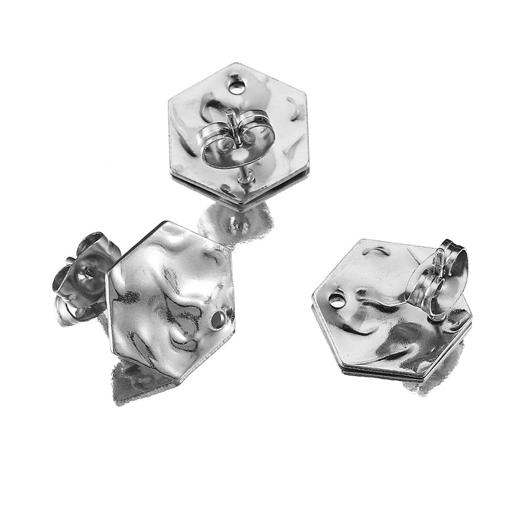 10pcs Stainless Steel Earrings Posts Ear Studs Star Flower Dangle Earrings Base for Earring Jewelry Making DIY Accessories