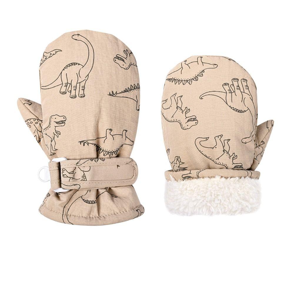 Thickened Fleece Kids Gloves Plush Baby Mittens Cartoon Skiing Snow Gloves Girls Boys