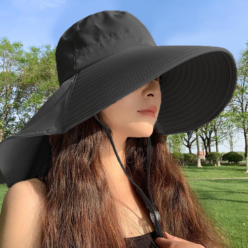 Wide Brim Sun Hat For Women Summer Uv Protection Neck Covering Stylish Design