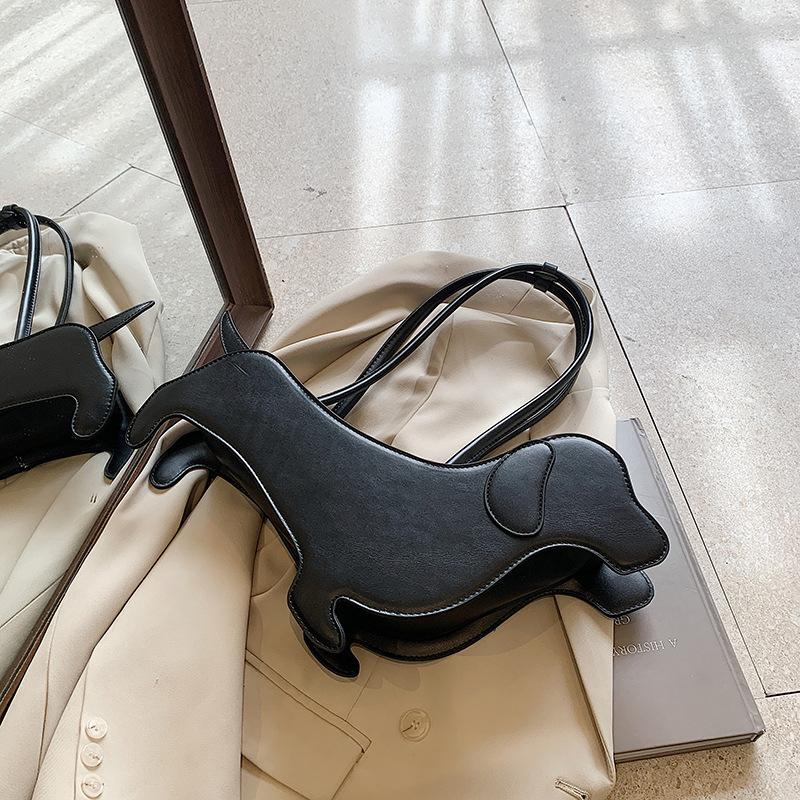 Смешная сумка-тоут в виде собаки-таксы, женская сумка, однотонная, из ПУ кожи, на плечо, сумки-тоут, женская, милая, креативная, в японском стиле, кавайная сумка