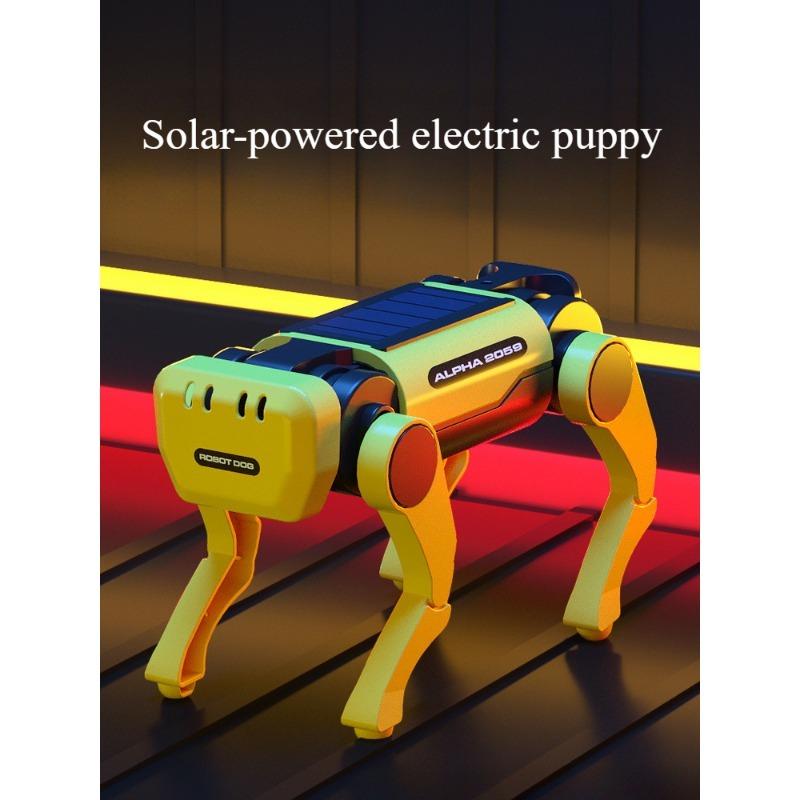 1PC Can Go In the Sun Steam Solar Electric Robot Dog Children Assembly Toy Boy Educational Robot