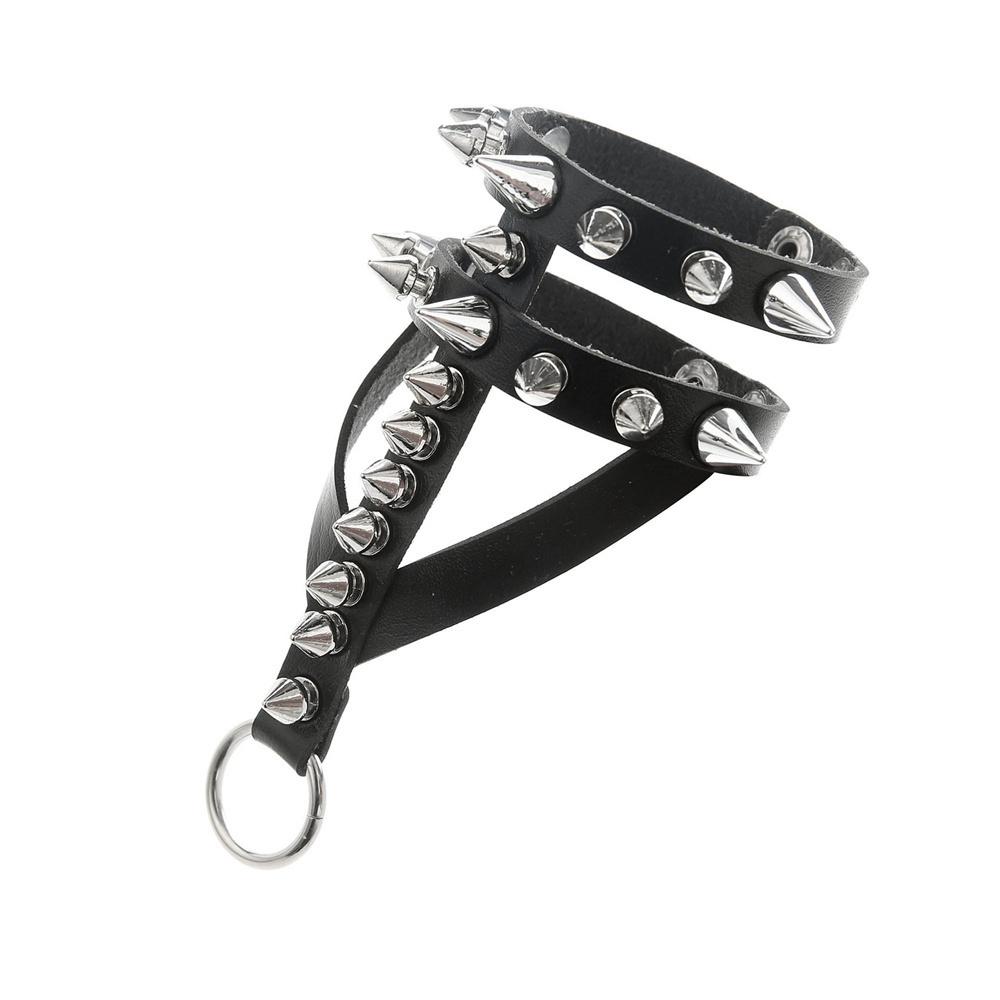 Браслет из ПУ кожи с шипами, заклепками, широкий манжет, ПУ кожа, панк, готика, рок, унисекс, браслеты, браслет, женские, мужские украшения