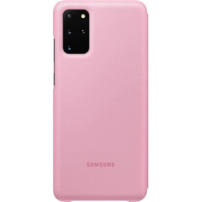 Etui Folio Led View Cover Samsung Rose Pour Galaxy S20+