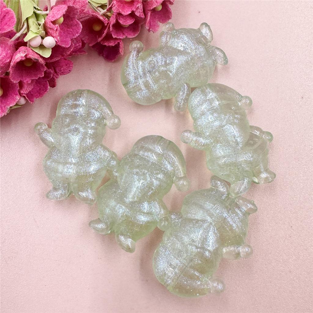 Home Party Supplies For Bracelet Earring Making Jewelry Beaded Materials Transparent DIY Jewelry Accessories 25*30mm UV Colorful Beads 5pcs Christmas