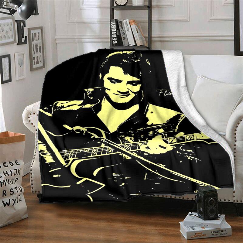 Elvis Flannel Blanket Soft All-Season Throw, Design for Camping, Car Travel, Hiking Sofa, Bed, Office Perfect Gift for Parties
