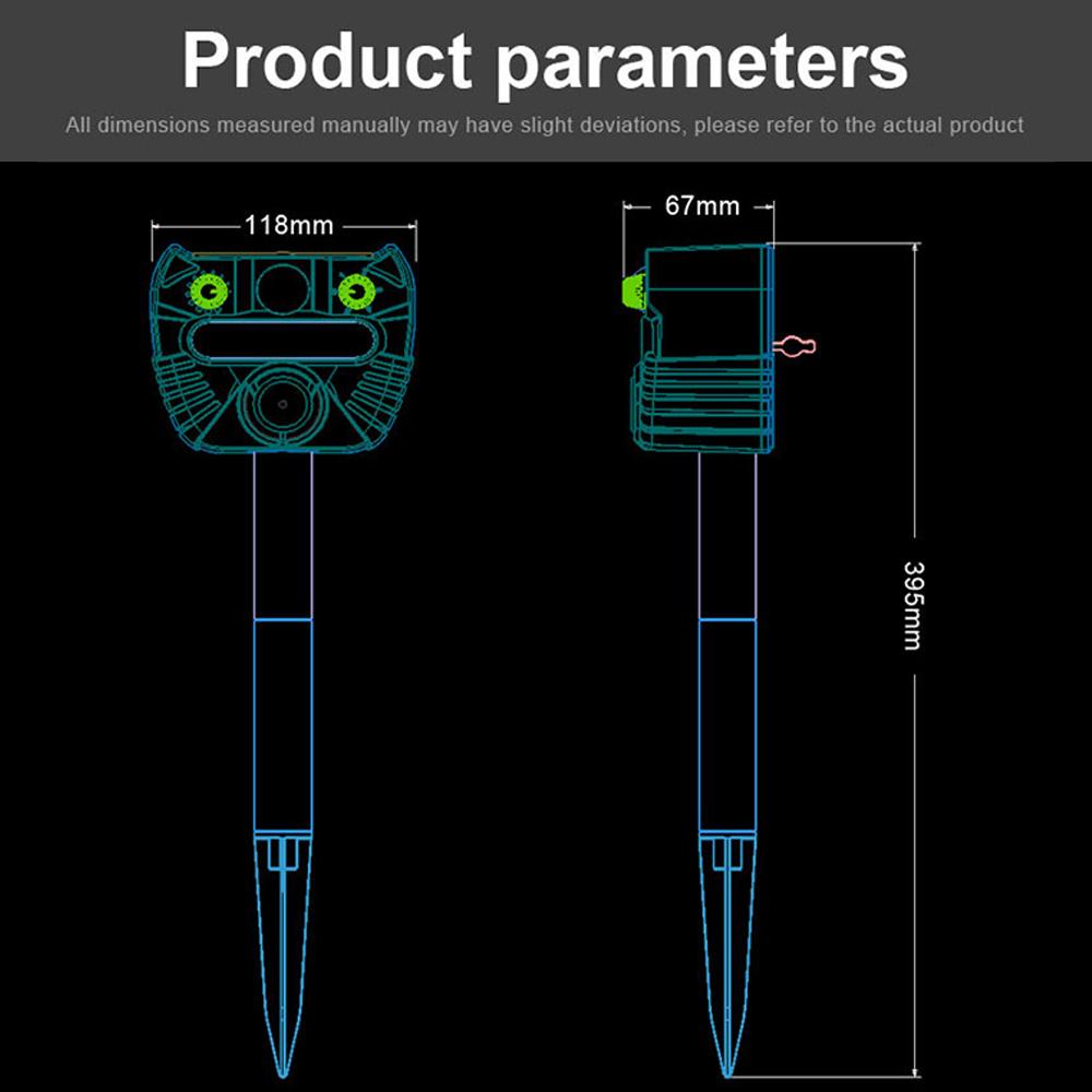 Ультразвуковой отпугиватель животных на солнечной батарее, отпугиватель оленей, белок, водостойкий отпугиватель животных на открытом воздухе