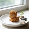 Деревянная миниатюрная декоративная фигурка скульптуры лошади из натурального дерева с гладкой поверхностью, статуэтка животного, декор для дома, книжная полка, гостиная