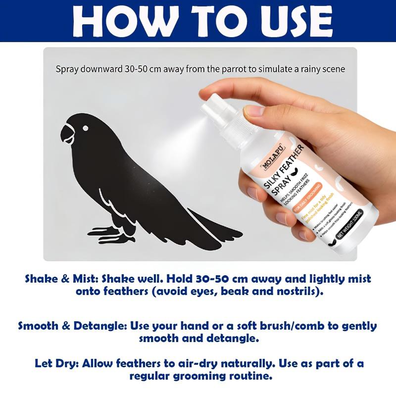 Parrot Feather Care Spray (Suitable for Budgerigars and Cockatiels) - Bathing Spray for Feather Grooming, Makes Feathers Smooth and Shin