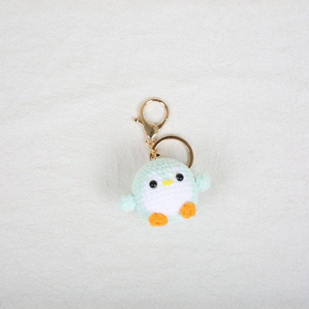 Cartoon Animal Penguin Doll Keychain Handmade Knitted Pendant Crochet Keychain  Backpack