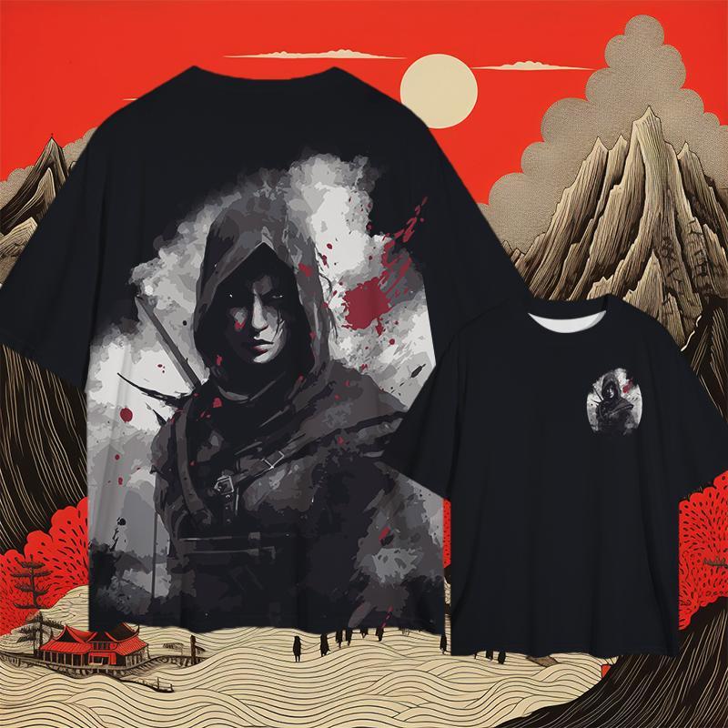 Ретро мужская футболка с принтом самурая 3d, свободные футболки для мужчин, новая модная повседневная мужская одежда, свободные дышащие топы с короткими рукавами