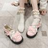 Fashion Comemore Sweet Girls Lolita Flat Platform Female Students Lace Bowknots Cute New Fashion Buckle Casual Girls Mary Janes Shoes