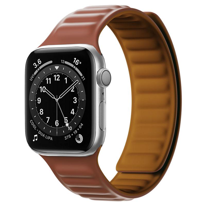 Силиконовый ремешок-звено для Apple watch band 44мм 40мм 45мм 41мм 46мм 49мм Магнитный браслет Loop iwatch series SE 7 8 9 ultra 2 10