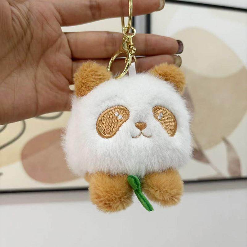 Cute Panda Plush Toy Four Inch Doll Machine Toy Wedding Favors Keychain For Children