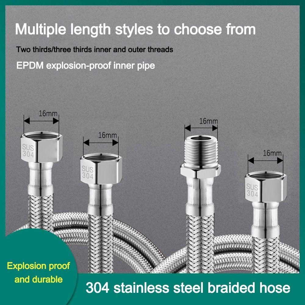 Удлинительная трубка-распылитель из нержавеющей стали длиной 20-200 см, армированный шланг, прочный, гибкий душевой шланг