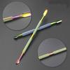 1PC Double Head Stainless Steel Colorful Cuticle Nail Pusher Manicure Nail Care Pedicure Tool