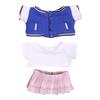 Niannyyhouse 20cm Stuffed Toy Clothes Baseball Jersey JK Dress White T-shirt Cotton Doll Accessories Dress-up (blue+pink)